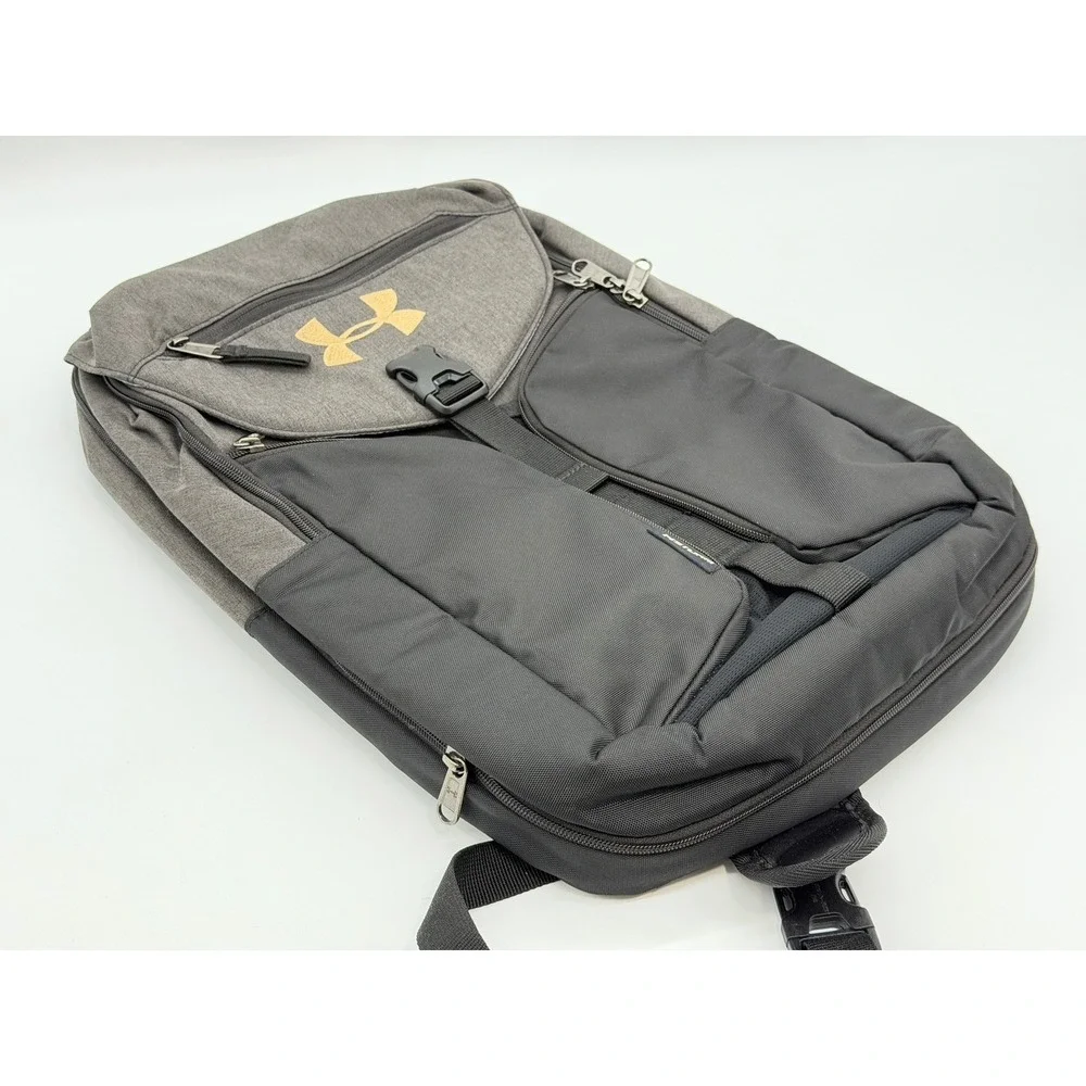 Under Armour Compel Storm Sling Backpack Gray Black Crossbody‎ Laptop Sport Bag